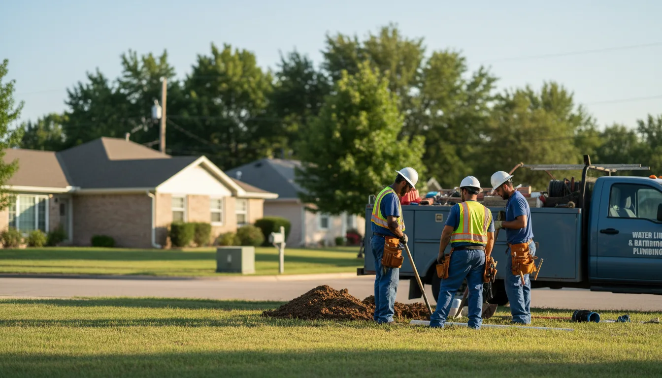 Residential water line and bathroom plumbing service in Brookesmith, TX